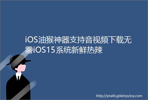 iOS油猴神器支持音视频下载无需iOS15系统新鲜热辣
